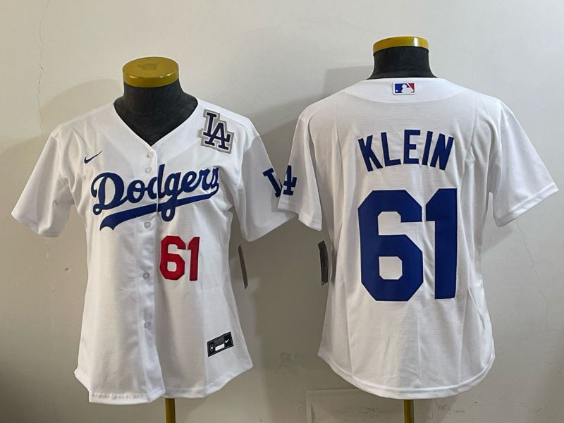 Women 2025 Nike Toronto Blue Jays #61 Klein White Game MLB Jersey 06